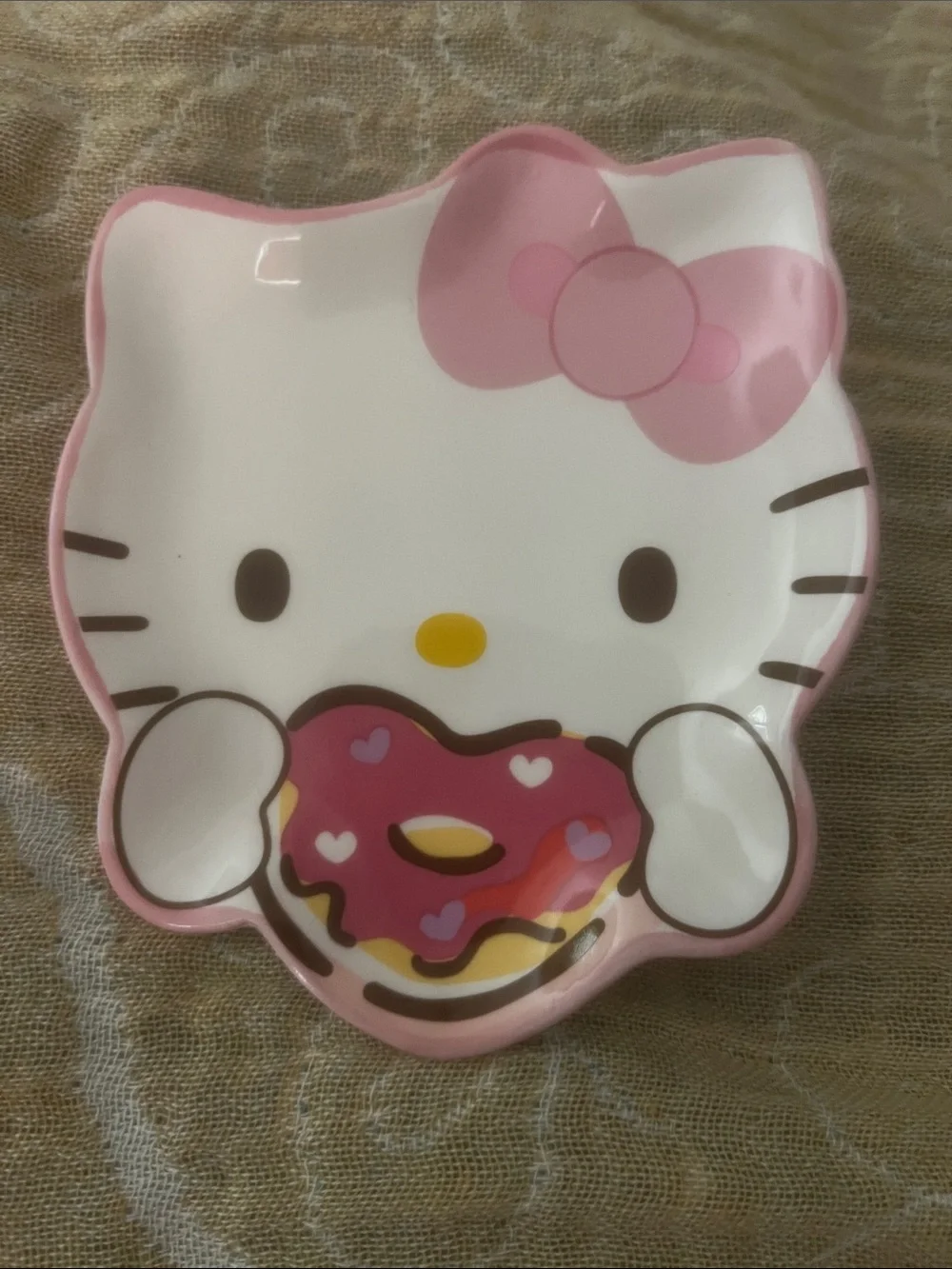 Sanrio Hello Kitty Pink Bow Donut Dish